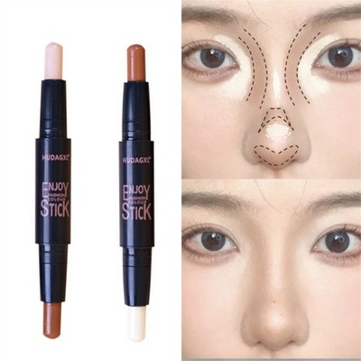 Highlighter Contouring Stick Doppelseitiger Concealer-Stift Einfaches Schminken