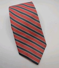 Brooks Brothers Makers SILK TIE Red Navy White Diagonal Stripe Classic Matte USA