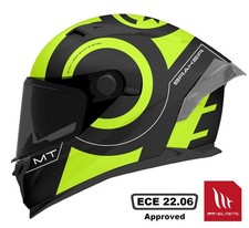 MT BRAKER SV INOX A3 FULL FACE MOTORCYCLE HELMET MATT BLACK / FLUO YELLOW