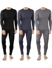 Mens Fleece Lined Thermal Underwear Set - Long Johns Base Layer