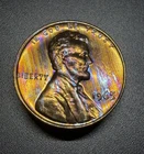 1965 Lincoln Cent 1C with Rainbow Toning - FREE SHIPPING