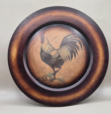 Vintage Farmhouse Rooster Wall Decor Plaque Decorative Charger Plate 12 