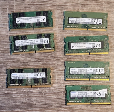Lot of Used SO-DIMM DDR4 Ram 3x 16GB, 3x 8GB 1x 4GB | Laptop Memory - READ!