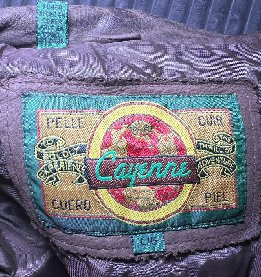 Винтажный GIII большой коричневый кожаный Bomber куртка пальто карманы авиатор Flyboy - Изображение 4 из 4