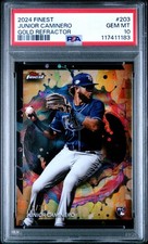 2024 Topps Finest #203 Gold /20 Tampa Bay Rays Junior Caminero RC PSA 10
