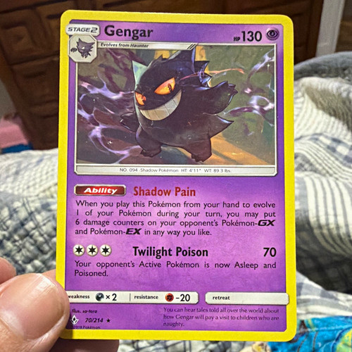Pokemon TCG Gengar 70/214 Unbroken Bonds Rare Regular Ability