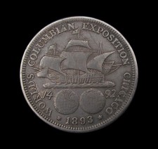 USA AMERICA 1893 COLUMBIAN EXPOSITION SILVER HALF DOLLAR