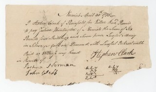 Stephen Clark Federalist Connecticut Manuscript Promissory Note Signed 1785