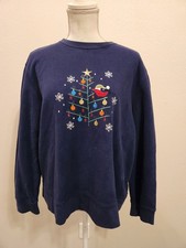 Christmas Classic Elements Vintage 90s Embroidery Crewneck Sweatshirt- Size L