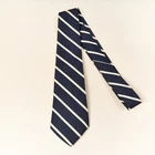 Vintage Brooks Brothers Silk Tie Navy White Rep Stripe England 3.5" x 53" IVY