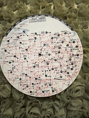 VINTAGE DIST-O- MAP TRAVEL WEST CENTRAL USA ROTATING DISKS 1960 s