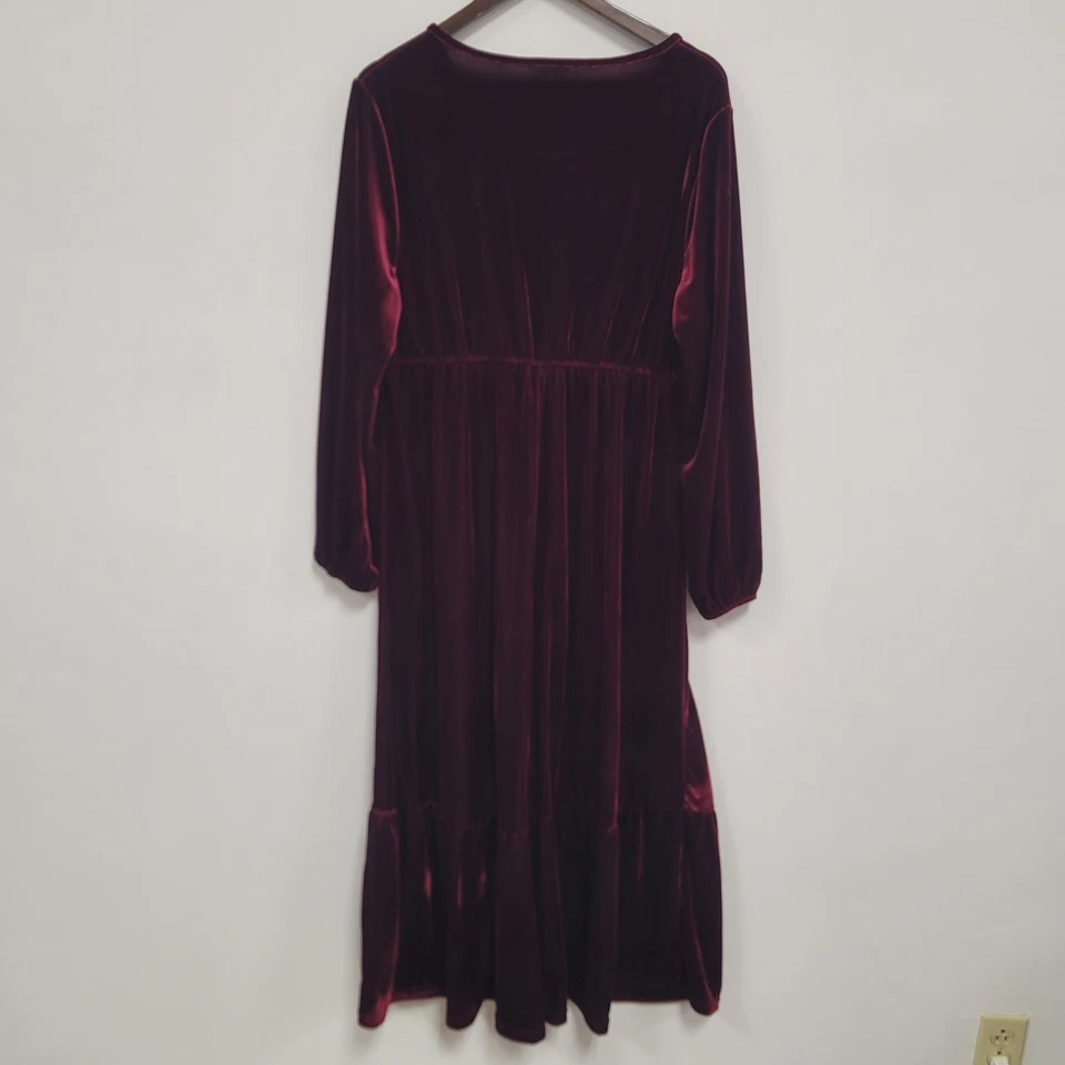 Damen Whimsigoth Witchy Stufen Samt Maxikleid Größe 1XL Vamp Urlaub Veranstaltung - Bild 3 von 4