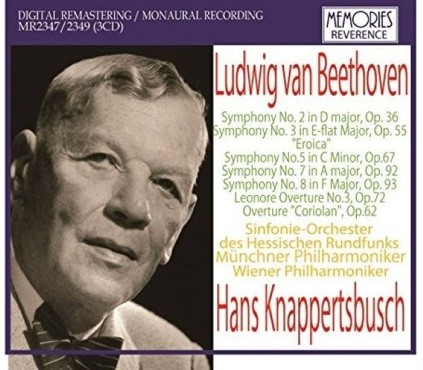 Hans Knappertsbusch Beethoven Symphonies 3 CD Memories *LIKE NEW*