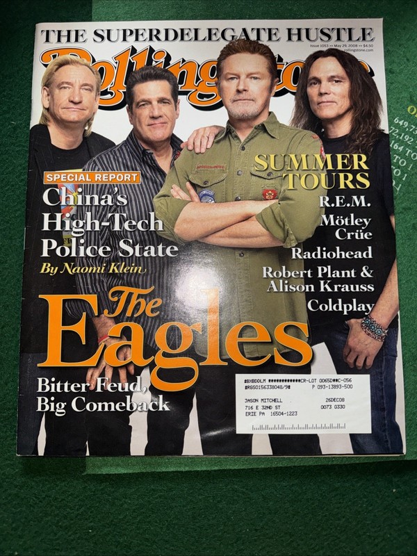 Rolling Stones issue 1053 May 29, 2008 featuring the Eagles NM