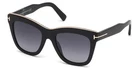 New Tom Ford Women Geometric Sunglasses FT0685 01C Shiny Black /Smoke Lens 52mm