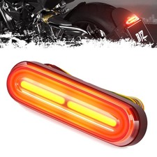 5'' Dual Color Motorcycle Tail lights 10V-80V Strobe Brake Light Amber Left/R...