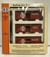 Con-Cor HO Scale Santa Fe 40' PS-1 Box Car Kit 3-Pack #940202