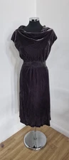 Toast velvet dress size 10 purple grey midi PLS READ cowl neck drop waist 