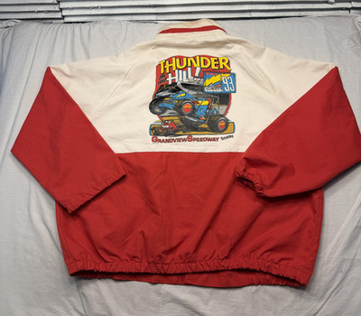 Vintage Thunder On The Hill Jacket Mens XL Red Racing Grandview Speedway 80s