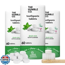 The Humble Co. Mint Toothpaste Tablets, 3 PK – Anticavity Fluoride Toothpaste