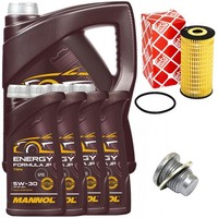 MotoröL Filter Set Mannol 5W30 API SN 9 Liter + Schraube FüR Opel Movano B 2.3