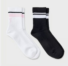 Women Bow Pattern Casual Socks, Mid Calf Socks Pair of white or Black