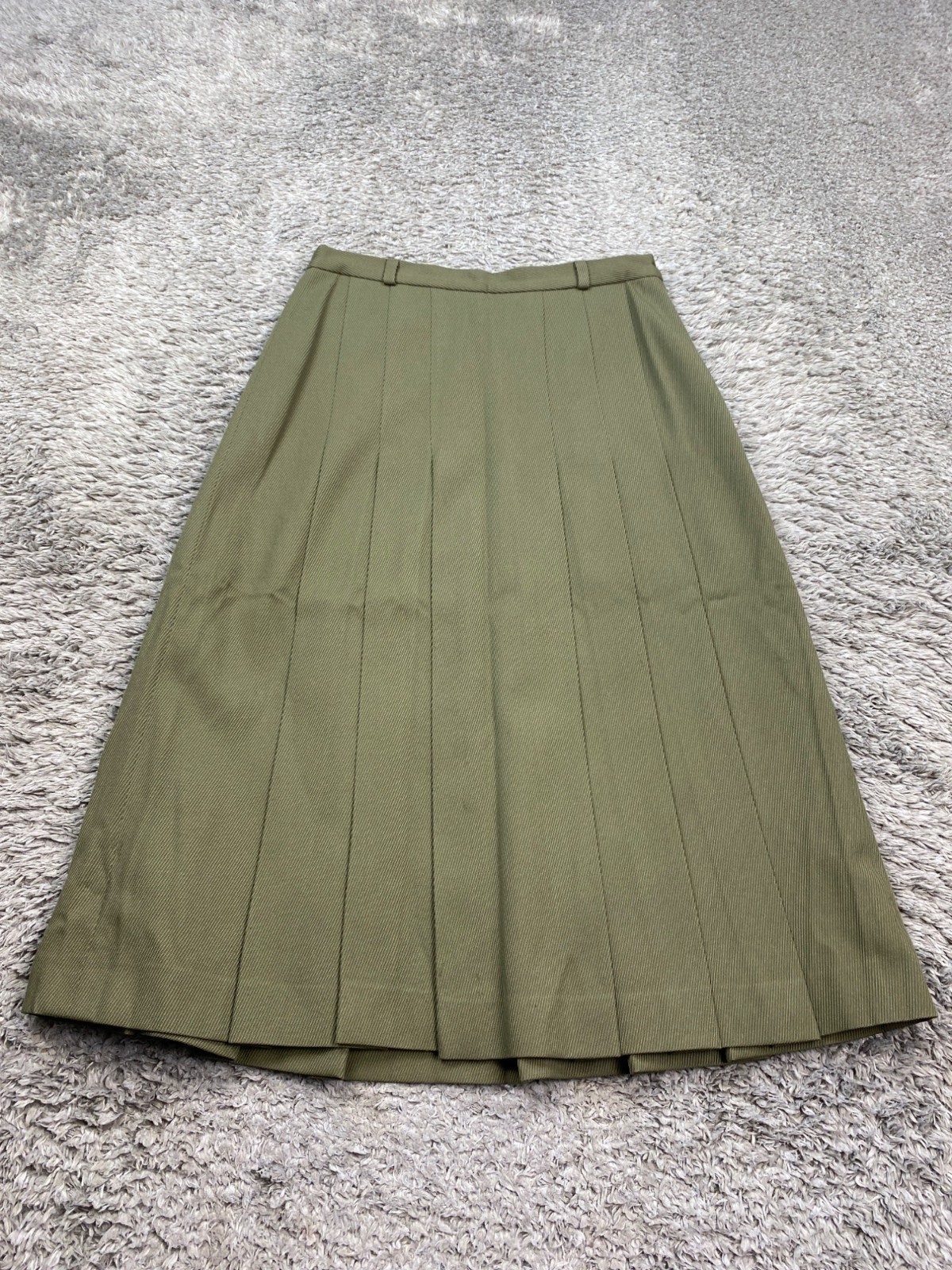 Rudolf Masskleidung Skirt Women 40 Sage Green Pleated Lined A-Line Midi Vtg