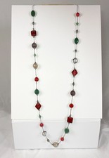Laura Ashley Multicolour Beaded Necklace Long Chain 36"