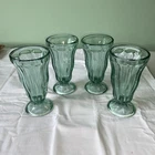 Vintage Anchor Hocking Aqua Ice Cream Sundae Parfait Coke Float Glasses...