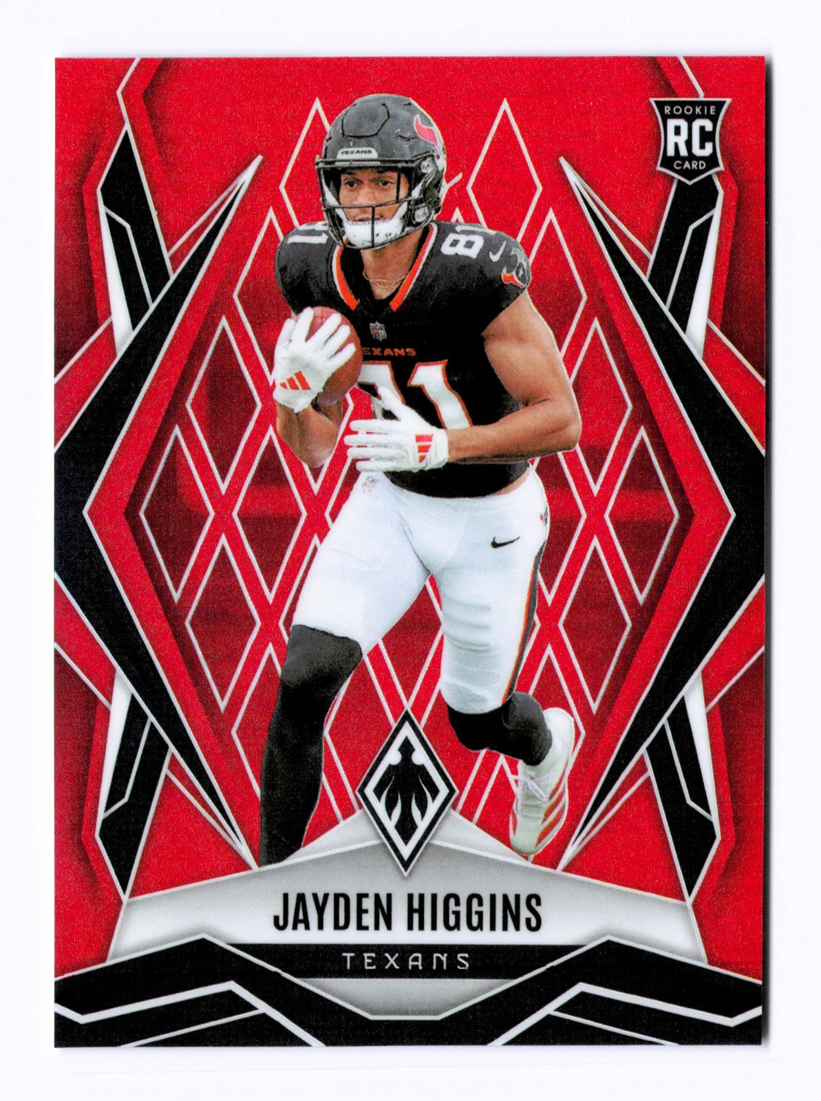2025 Panini Phoenix #180 Jayden Higgins, Texans (55/99) RC Rookie Card Red Prizm