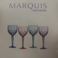 Waterford Crystal Marquis Pastel  Goblet Glass New Boxed Set