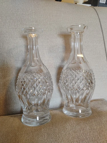 Pair Of Vintage Waterford Decanters, " Colleen" Pattern, No Stoppers.