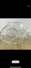 8-pc Set Clear Glass Fish Shaped  Plates With Dipping Sauce Cups