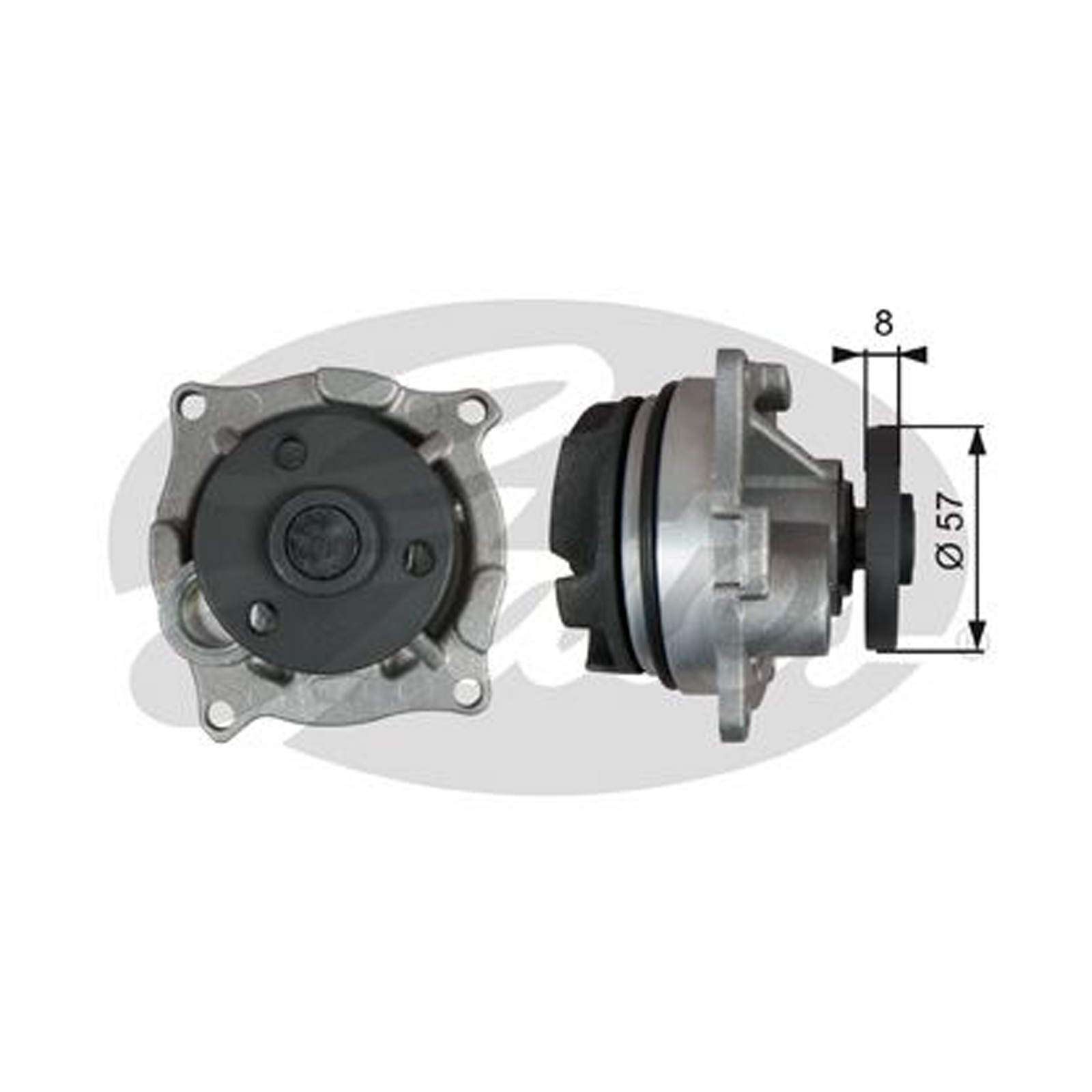 Engine Cooling Water Pump Cooling System Fits PC Passenger Car Ford GATES WP0148 - Image 3