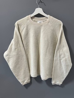 AMI Paris Terry Cloth Sweatshirt Cream Oversized XS Logo