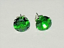 7mm Emerald Stud Earrings 925 Coven Metaphysical True Love Good Luck Heal Amulet