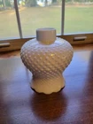 Vtg 1-5/16" White Milk Glass Hobnail Hurricane Lamp Shade 5.25” Scalloped