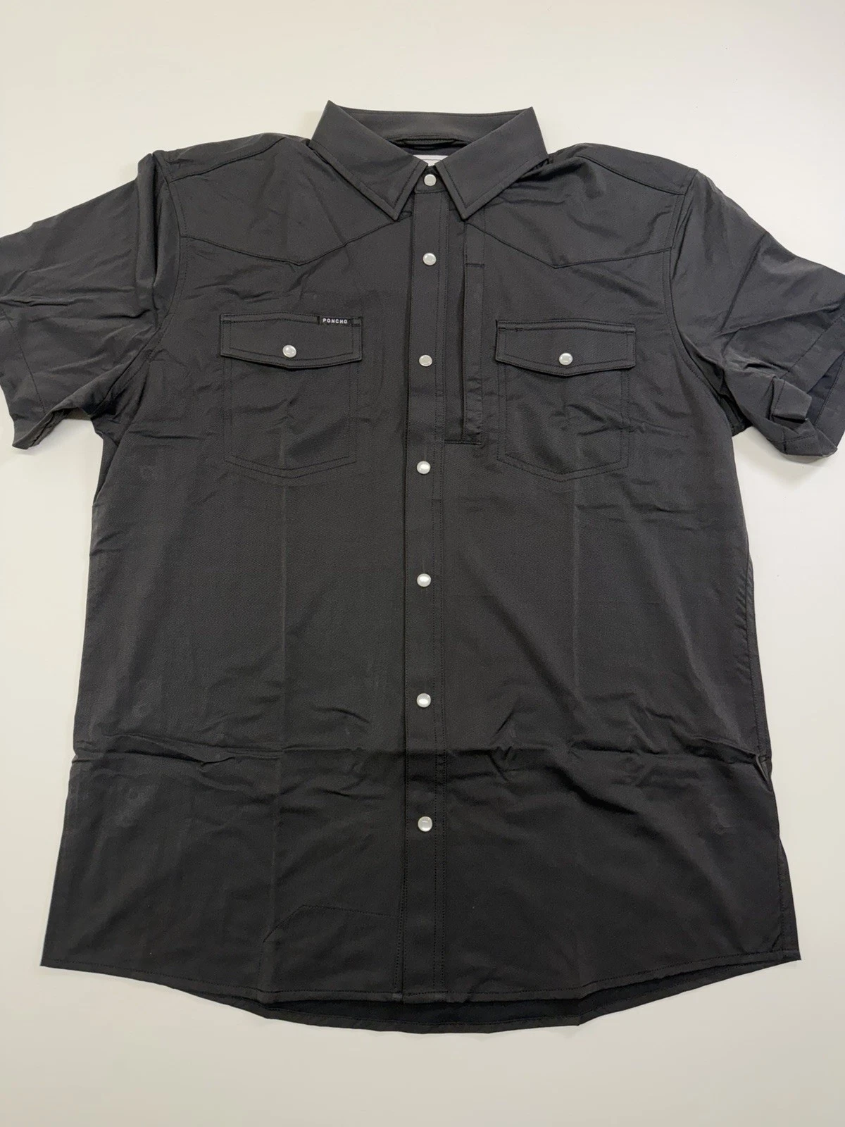 Poncho Men’s Shirt Short Sleeve Large Slim The Bandera Black Pearl Snap New!
Opens in a new window o