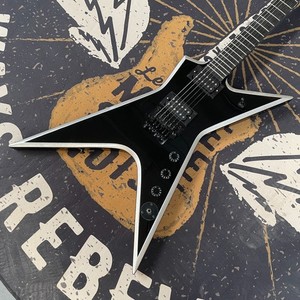 Laver Dime Stealth Guitare électrique argent & Tuners de matériel noir 6 ficelles Haut