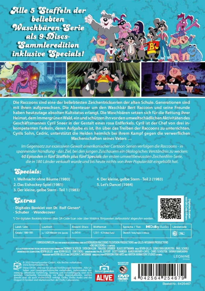 Die Raccoons - Die komplette Zeichentrickserie (5 Staffeln + Specials) [9 DVDs] - Bild 2 von 4