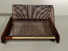 Vintage Record 10" 78 Holder Wood Wire Rack Mid Century Retro Holds 36 Records