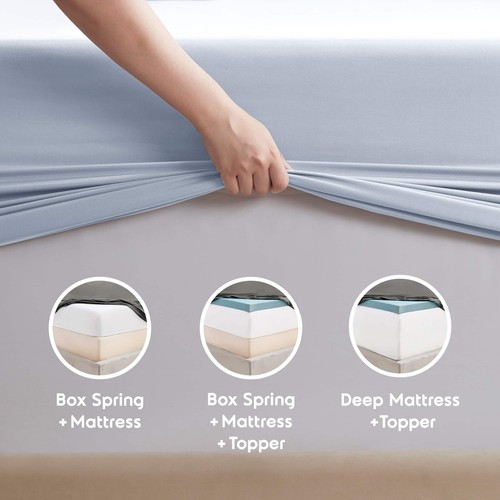 6 Piece Bed Sheets Set- Hotel Luxury Extra Deep Sheets, 39 Colors, 16"- 24" Deep - Picture 113 of 181