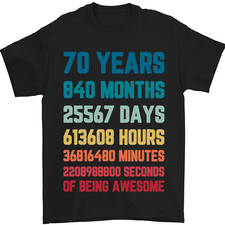 70th Birthday 70 Year Old Mens T-Shirt 100 Cotton
