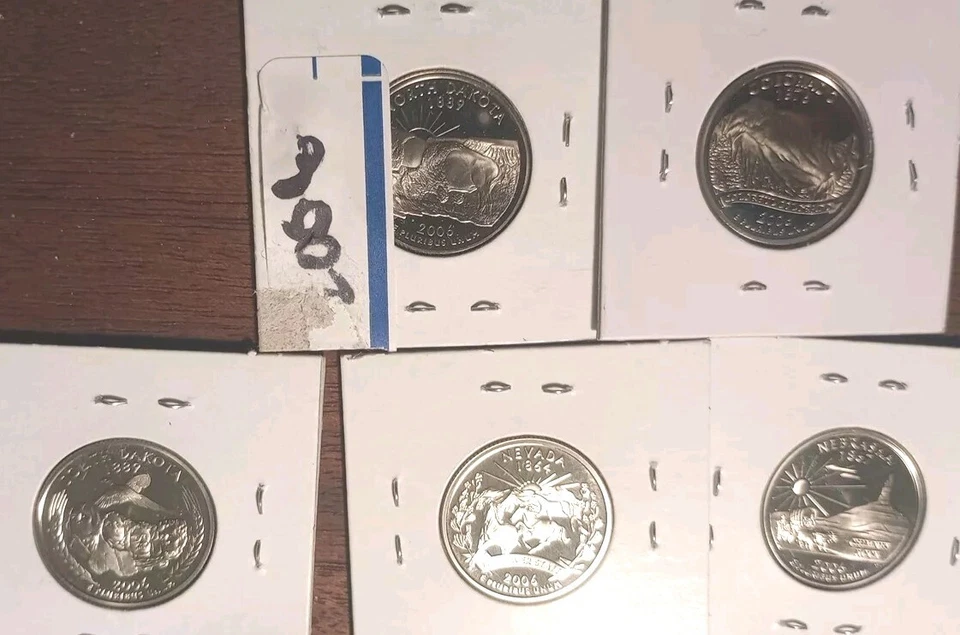 5 WASHINGTON QUARTERS, 2006-S, ALL PROOF, CLAD, FULL SET, BEAUTIES - Image 2 of 2