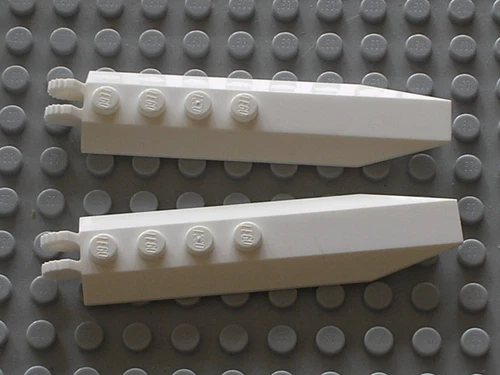 2 x Lego weiße Scharnierplatte 1x8 Ref 30407 / Set 9450 9445 4614 