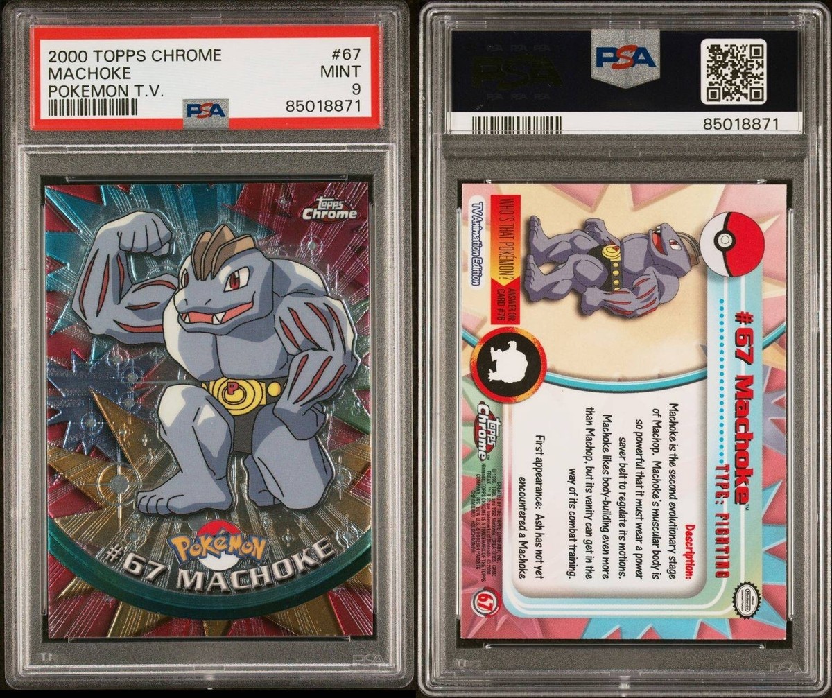 Machoke # 67 - TOPPS CHROME T.V. Pokemon Card - PSA 9 MINT | eBay