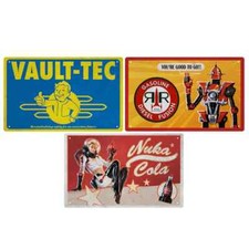 Fallout Metal Tin Sign Set Of 3 Wall Hanging Official Collectible Displays RARE
