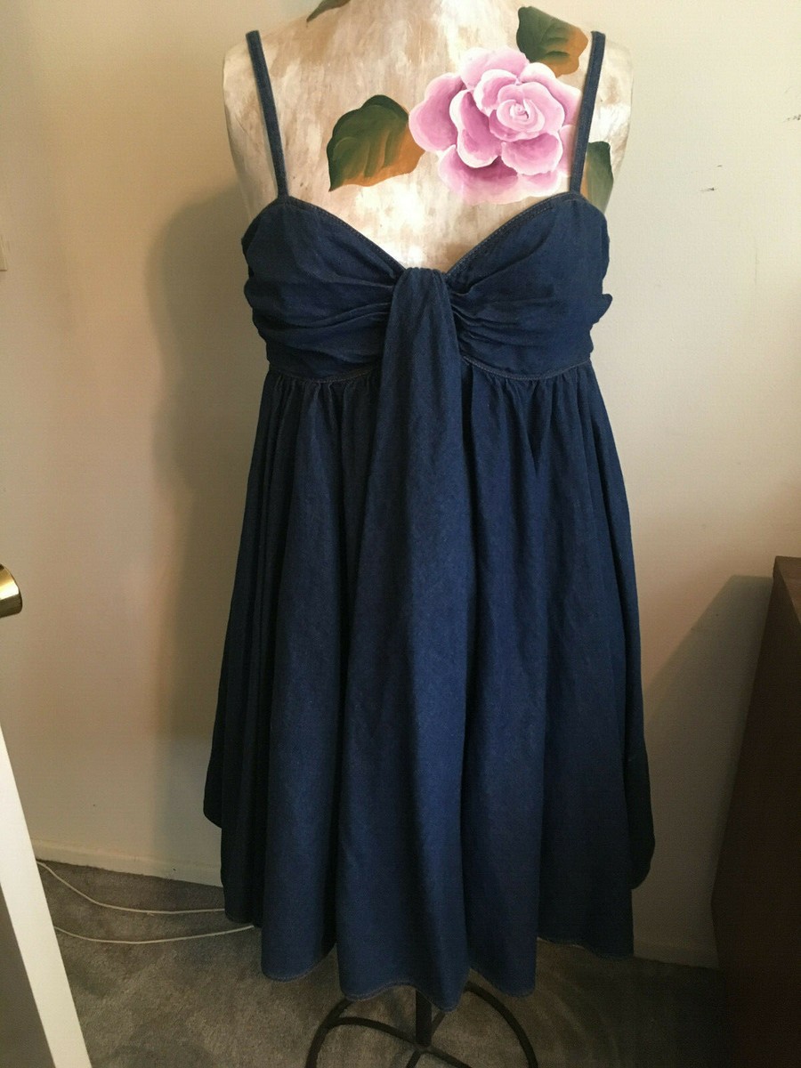 donna karan denim dress DKNY Women's Denim Midi Fit & Flare Dress in Downtown Wash