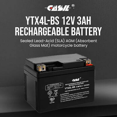 YTX4L-BS Motorcycle Battery for AEON (BENZAI) Cobra/CX-Sport 100 1997 - 2010