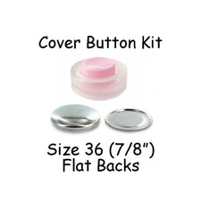 Size 36 7/8 inch Cover Buttons Starter Kit makes 8 with Tool - Flat Backs